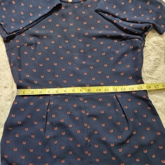 Romper Navy blue with small fox print Size 10 DIVIDED - Picture 8 of 15